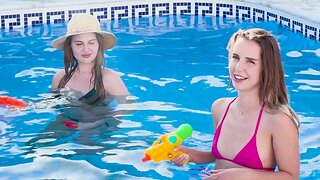 Kinky chicks having fun almost along to pool - Reddish Shades & Kate Quinn